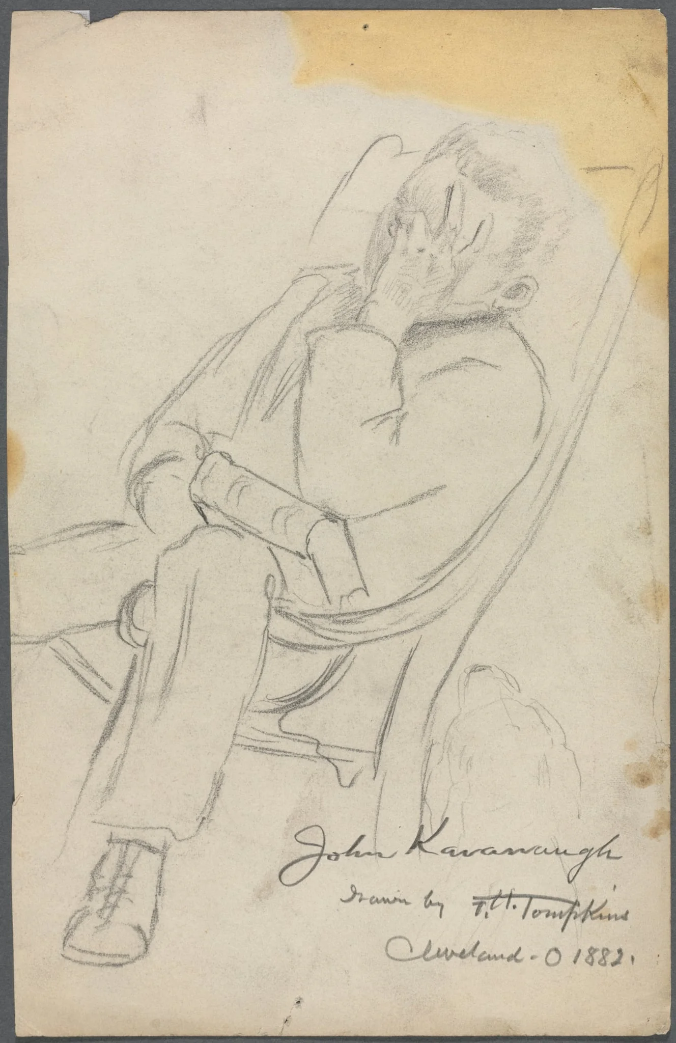 Sketch of John Kavanaugh, detail