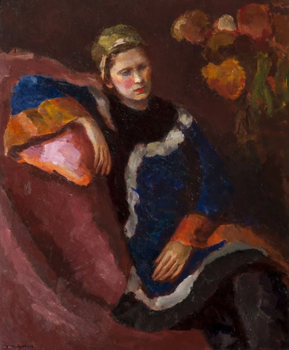 Portret de femeie meditând, detail