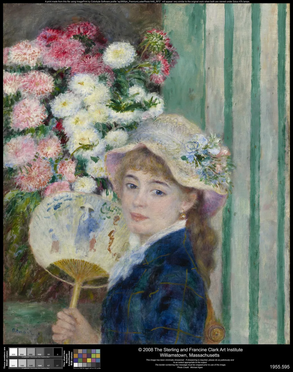 Woman with a Fan, by Auguste Renoir, oil, 1890