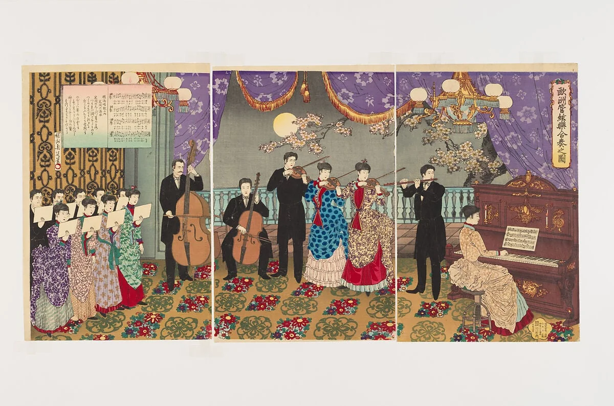 『欧州管絃楽合奏之図』|Concert of European Music (Ōshū kangengaku gassō no zu), detail