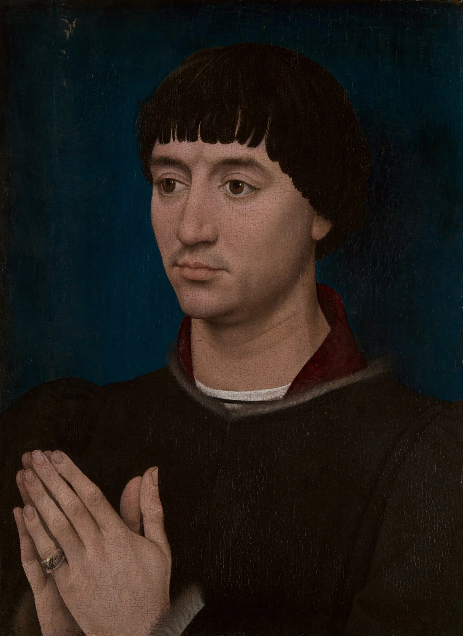 Portrait of Jean Gros (recto); Coat of Arms of Jean Gros (verso), detail