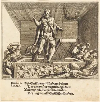 The Resurrection, by Augustin Hirschvogel, ink, 1528