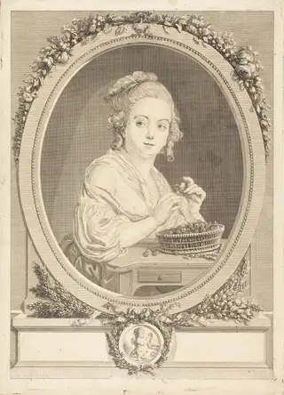 Les cerises, by Gérard Vidal, ink, 1772