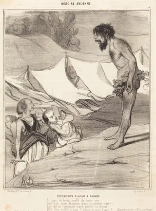 Présentation d'Ulysse a Nausica, by Honoré Daumier, ink, 1842