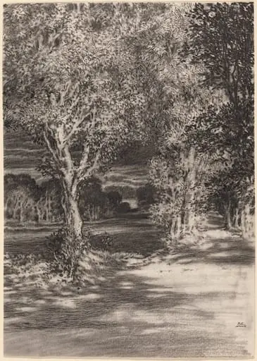 Sunset and Moonrise at Cilian-Aeron, by F. L. Griggs, ink, 1902