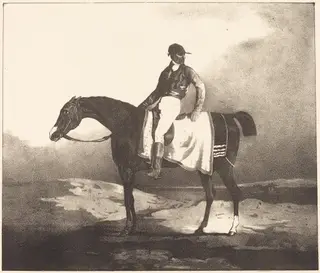 British Horse and Jockey, by Louis-Pierre-Marie Courtin, ink, 1822
