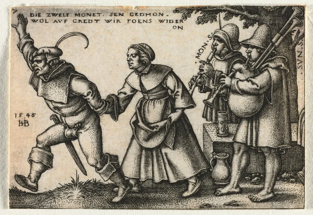 The Peasant Wedding or the Twelve Months:  No. 7, by Sebald Beham, 1546