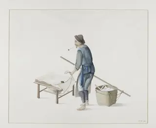 A Bean Curd Seller, by Puqua, paint, 1790