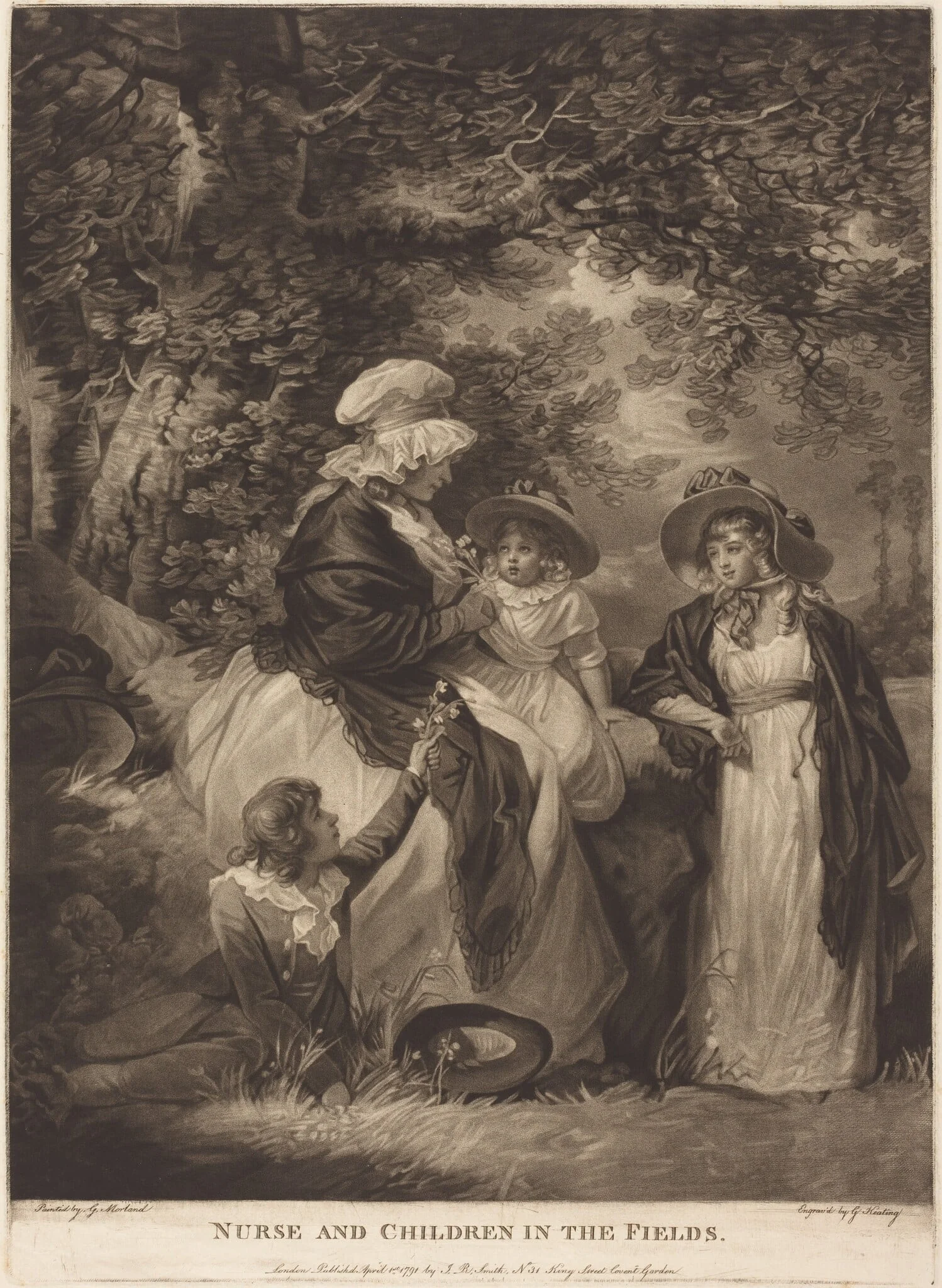 Nurse and Children in the Fields, detail