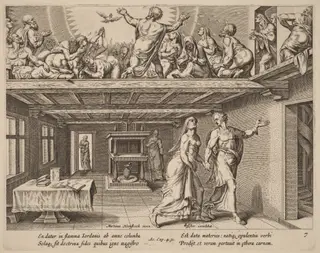 And They were All Filled with the Holy Ghost, by Philip Galle, ink, 1574