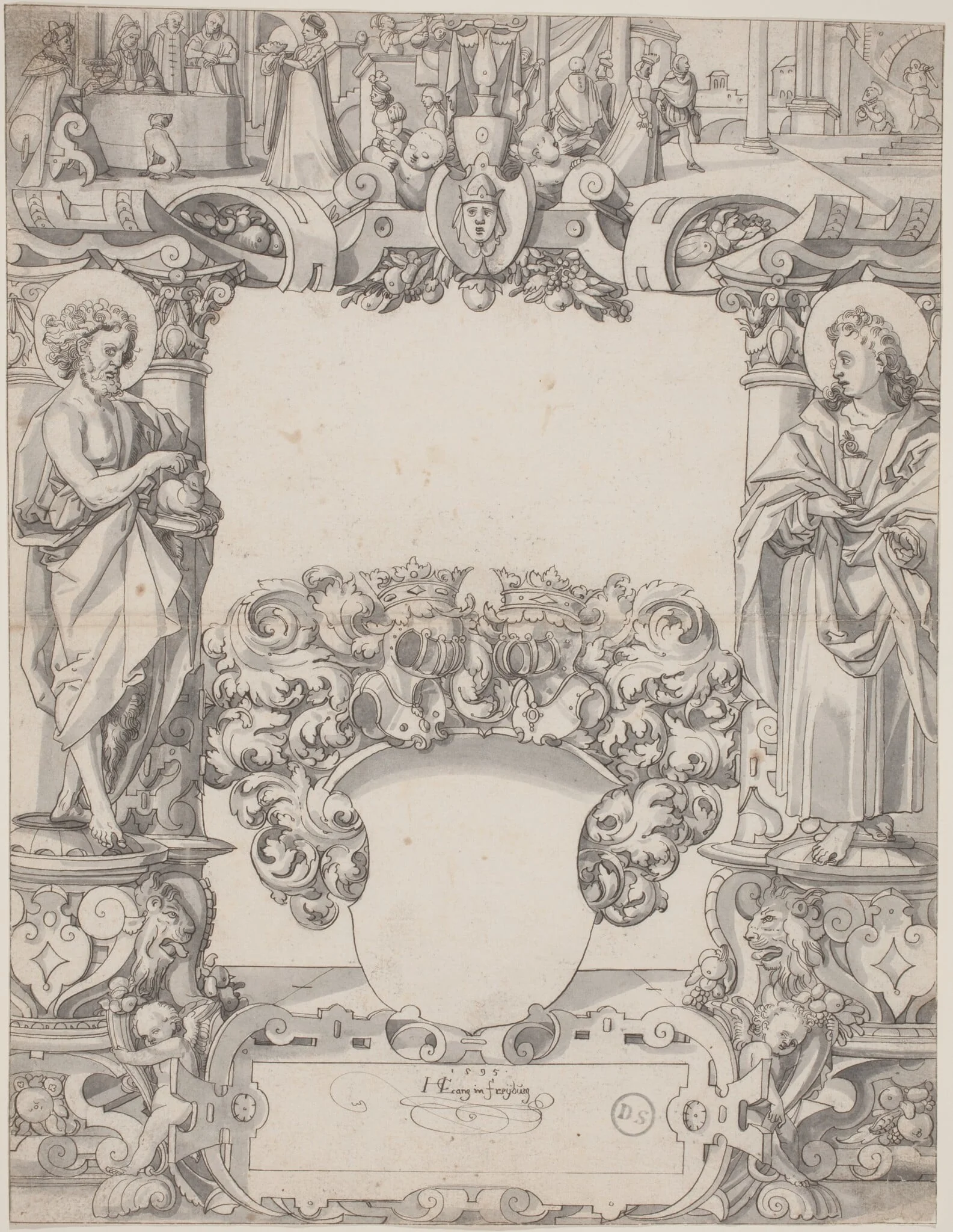 Glass Design with Saint John the Baptist and Saint John the Evangelist, detail