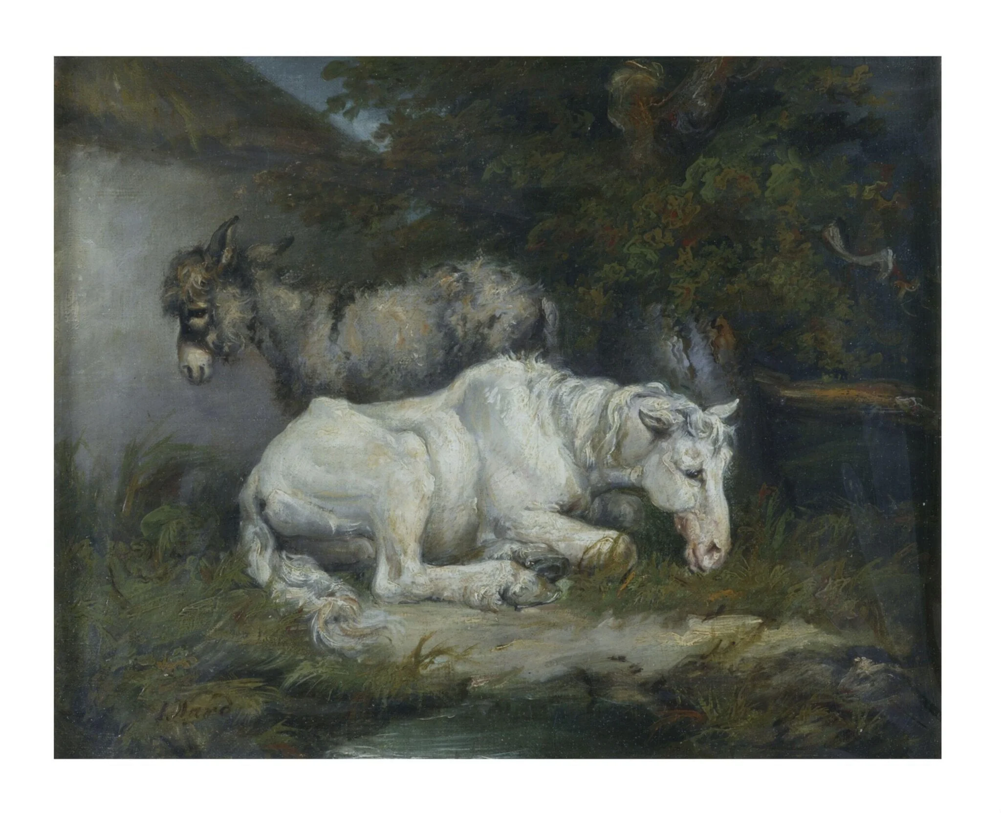 Horse and donkey, detail