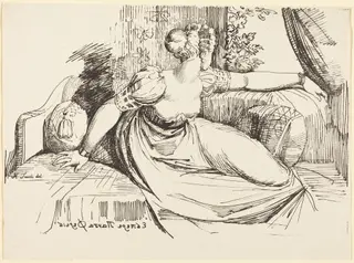 A Woman Sitting by the Window, by Henry Fuseli, ink, 1802