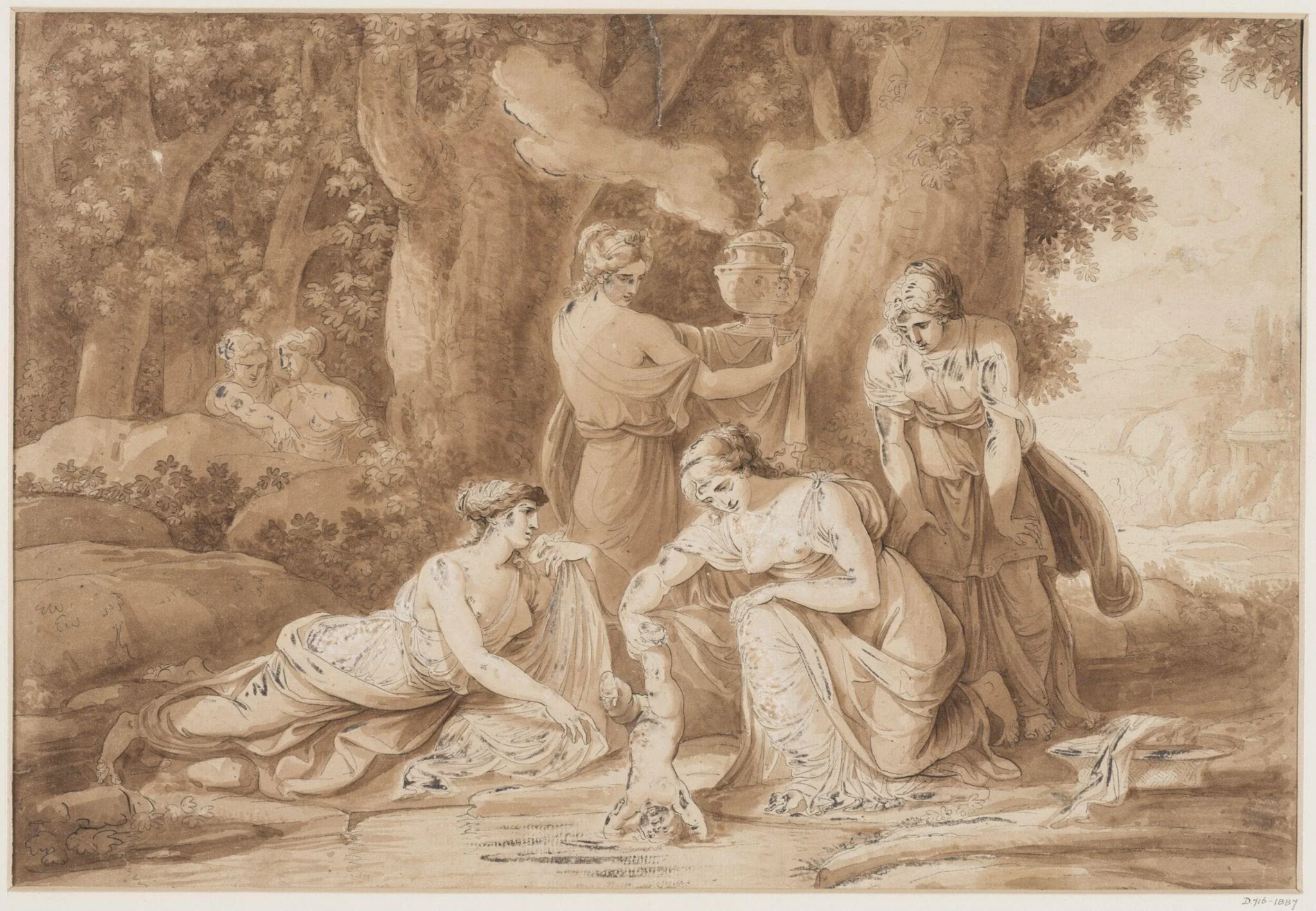 Thetis dipping Achilles, detail