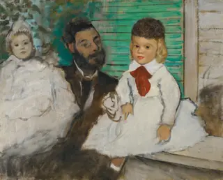 Count Lepic and His Daughters, by Edgar Degas, oil, 1871