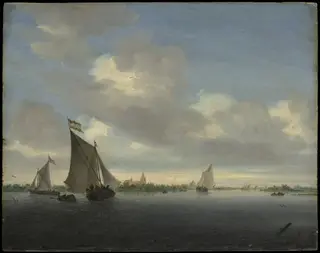 Marine, by Salomon van Ruysdael, oil, 1650