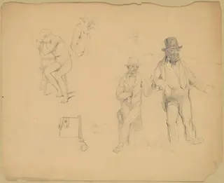 Studies of Men and Boys, by James Goodwyn Clonney, graphite, 1845