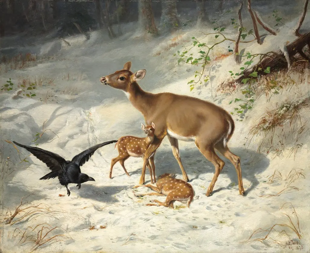 Maternal Solicitude, by Arthur Fitzwilliam Tait, unspecified, 1873