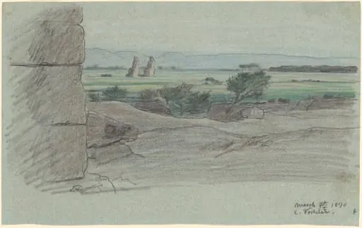 Nile Journey, No. 15, by Elihu Vedder, crayon, 1890