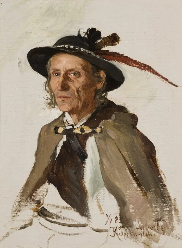 Portrait of Sabała, by Kazimierz Pochwalski, oil, 1893