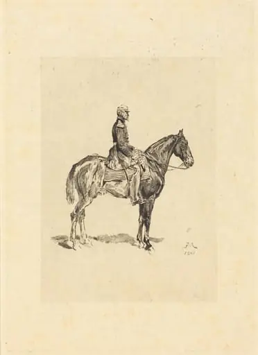 Horseman, by Frédéric Auguste Laguillermie, ink, 1861