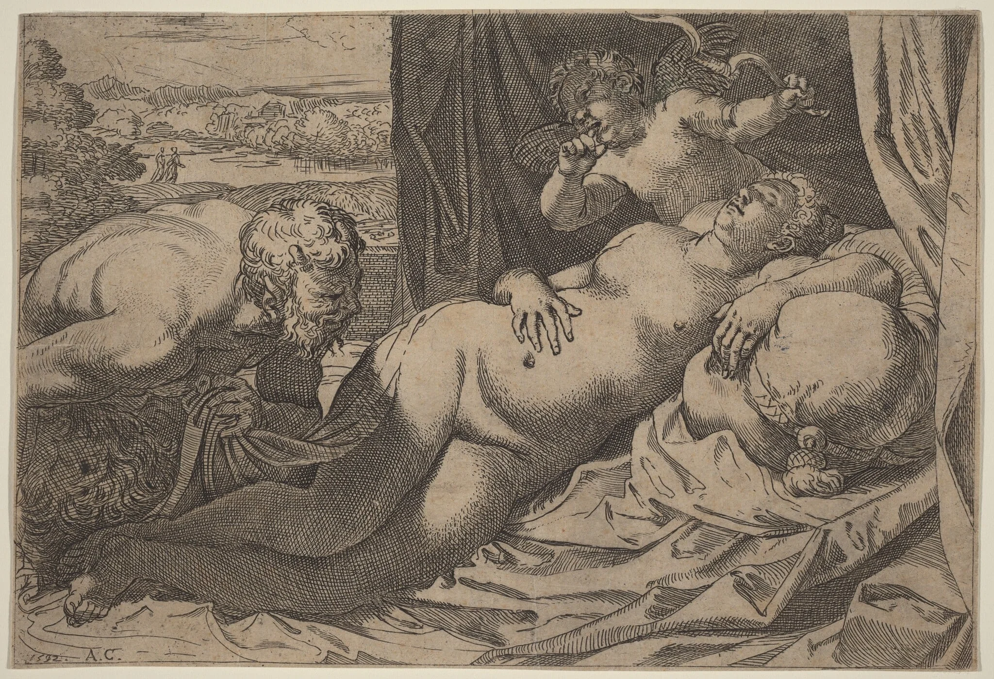 Venus and a Satyr, detail