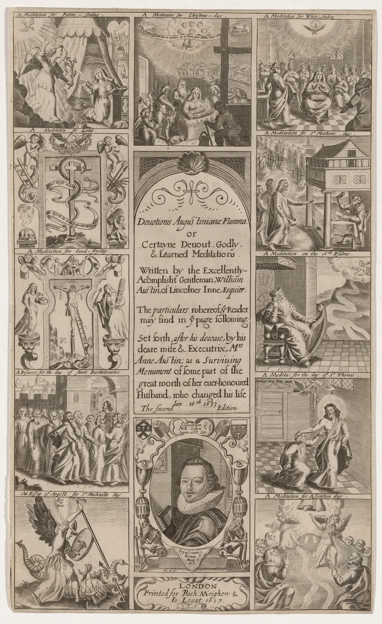 Title Page for Devotionis Augustinianae Flamma, by William Austin, detail