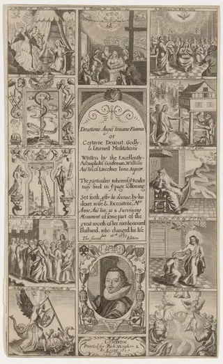 Title Page for Devotionis Augustinianae Flamma, by William Austin, by George Glover, ink, 1637