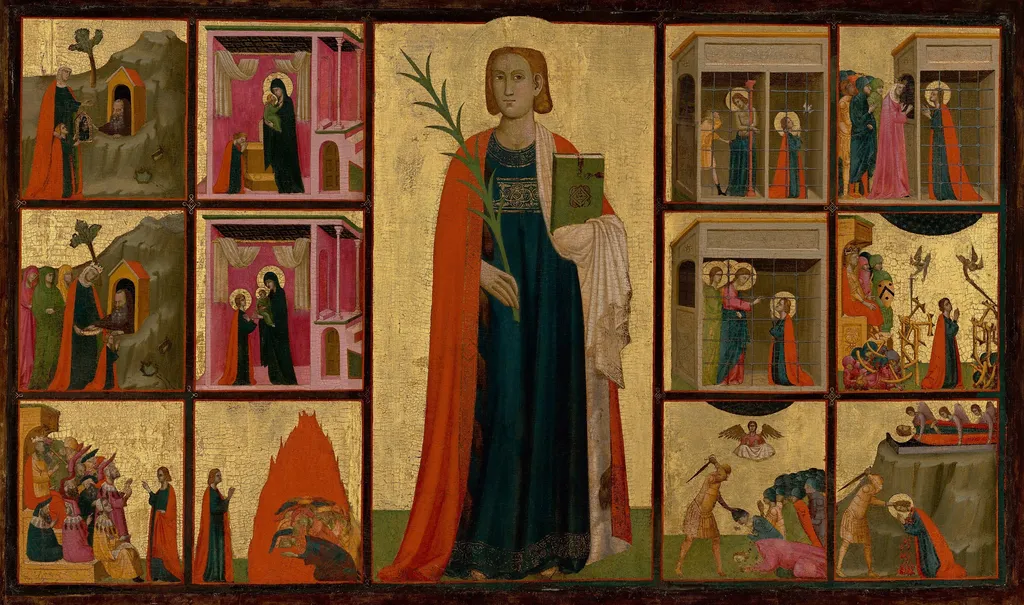 Saint Catherine of Alexandria and Twelve Scenes from Her Life, by Donato d'Arezzo, unspecified, 1330