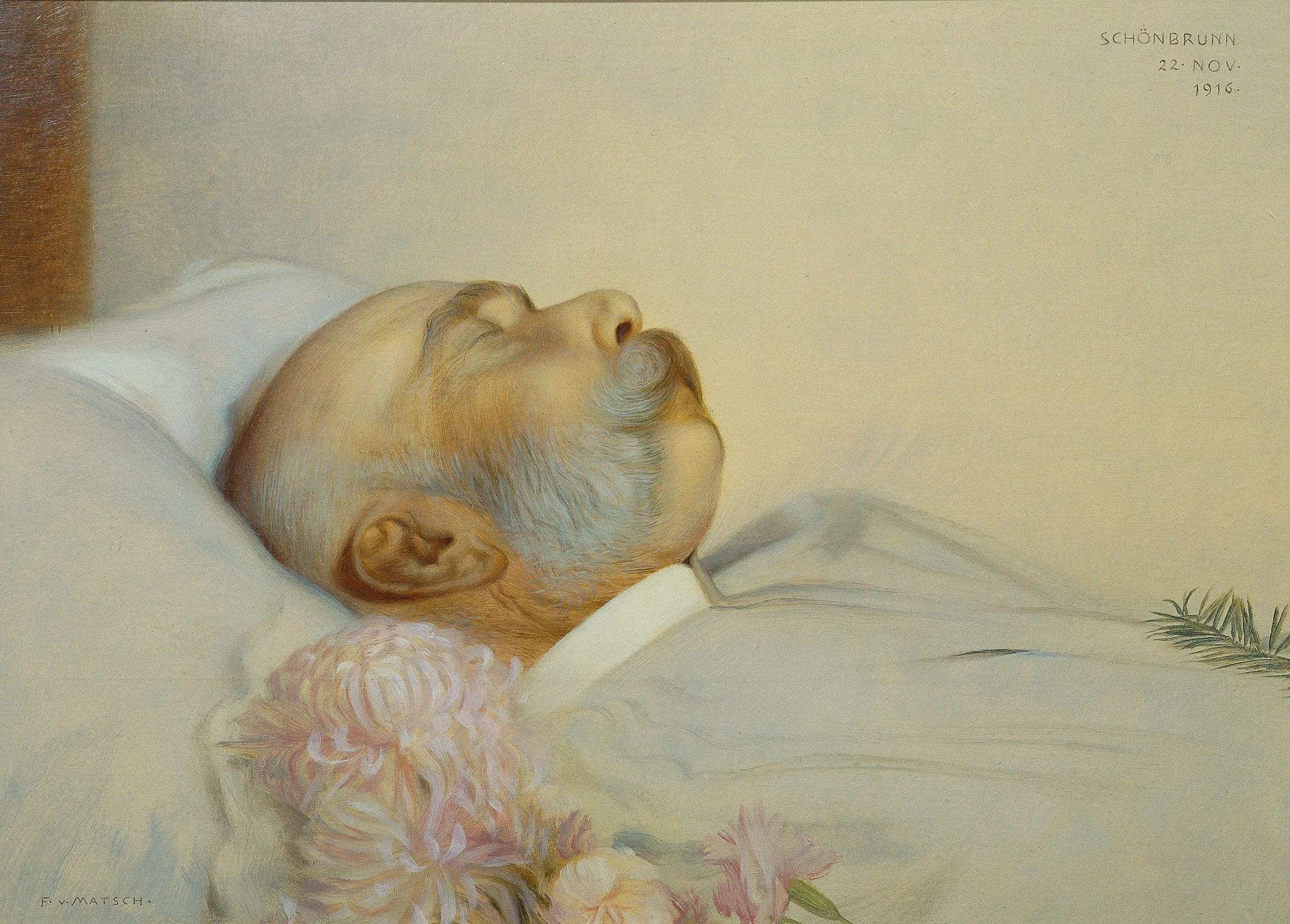 Kaiser Franz Joseph I. auf dem Sterbebett, detail