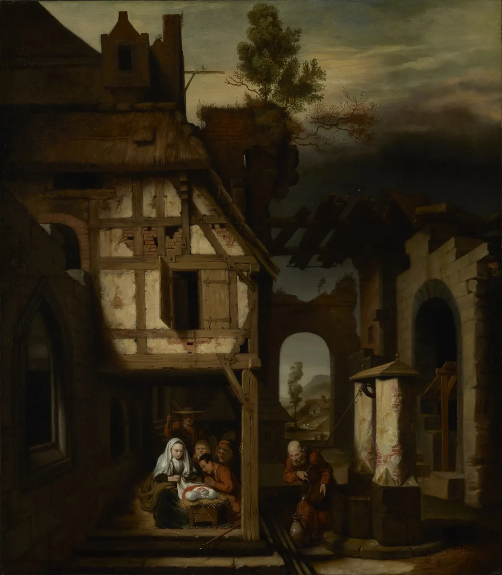 Adoration of the Shepherds, by Nicolaes Maes, oil, 1660