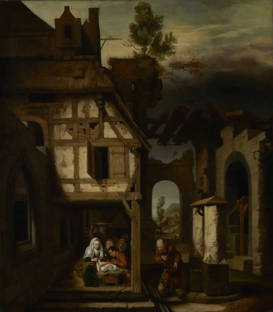 Adoration of the Shepherds, by Nicolaes Maes, oil, 1660