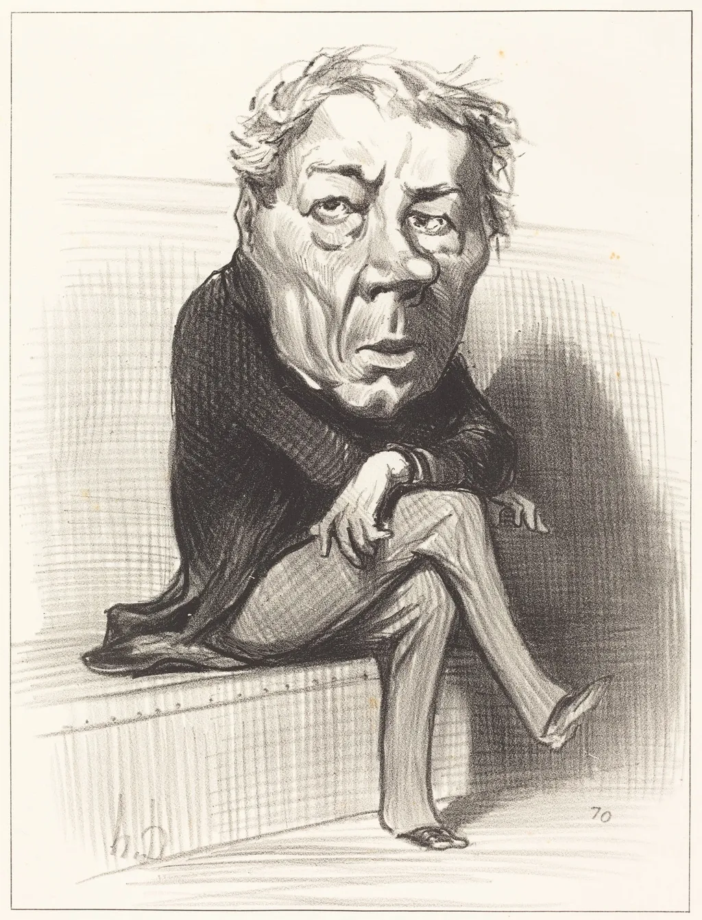 J. Marie Joseph Deville, by Honoré Daumier, ink, 1849