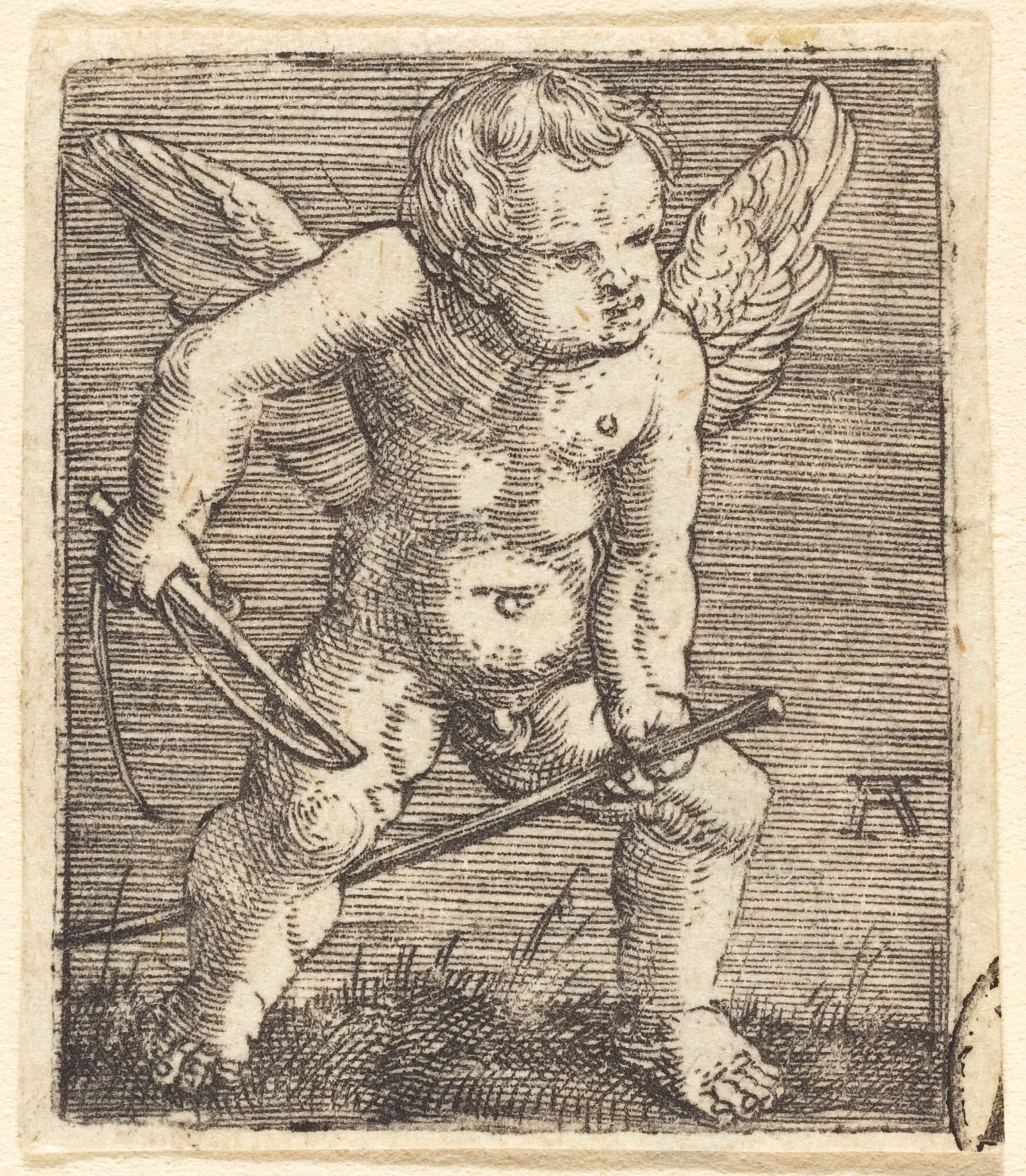 Putto Riding a Hobby Horse, detail