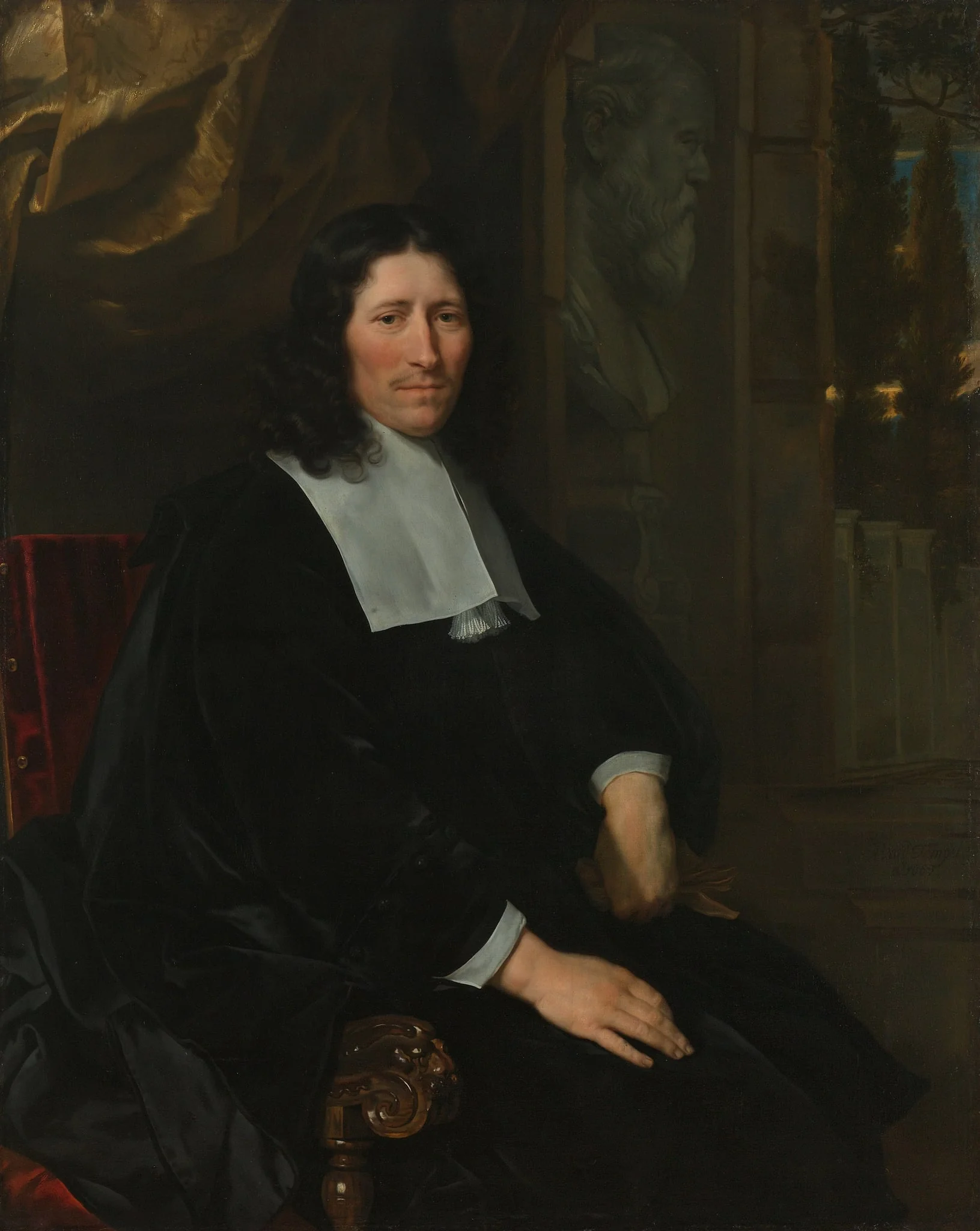 Portrait of Pieter de la Court, detail