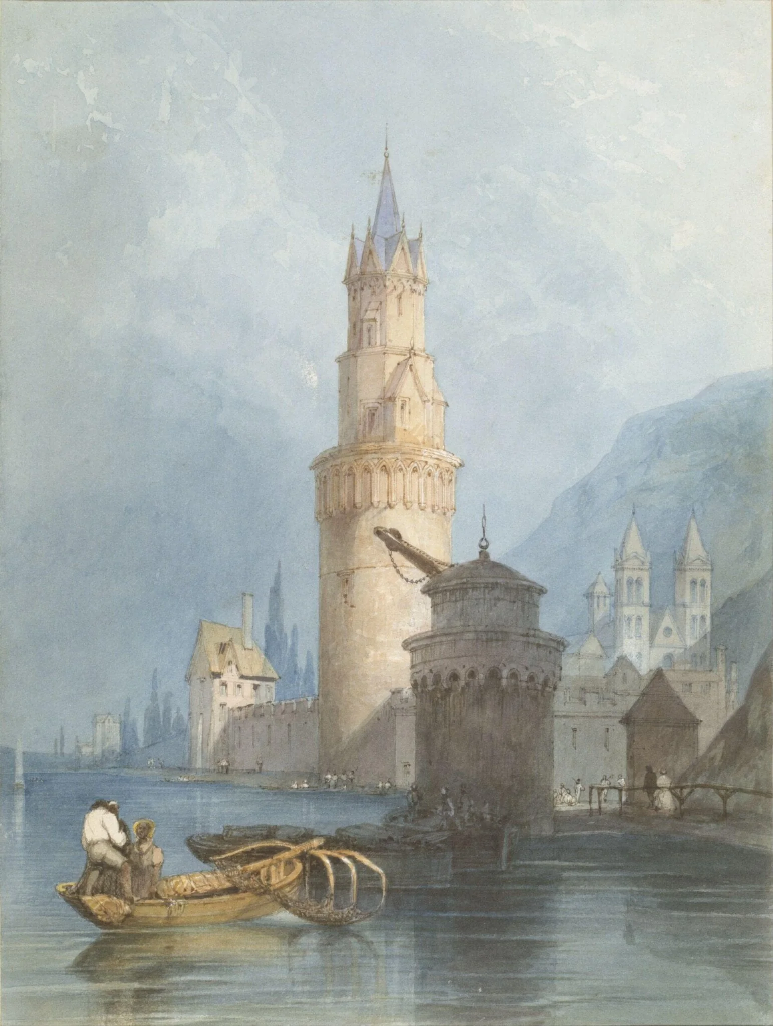 Tower and Mill at Andernach on the Rhine, detail