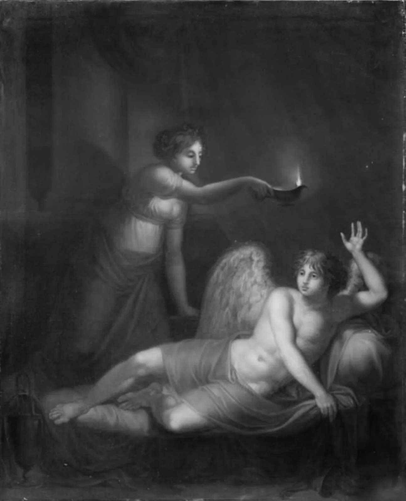 Amor, der vækkes af Psyche, detail