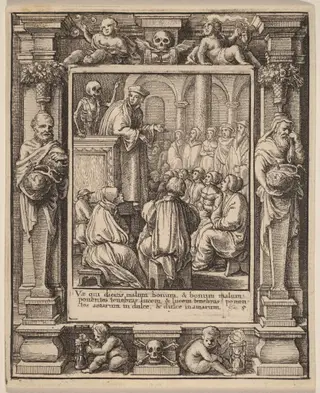 Preacher, by Wenceslaus Hollar, ink, 1651