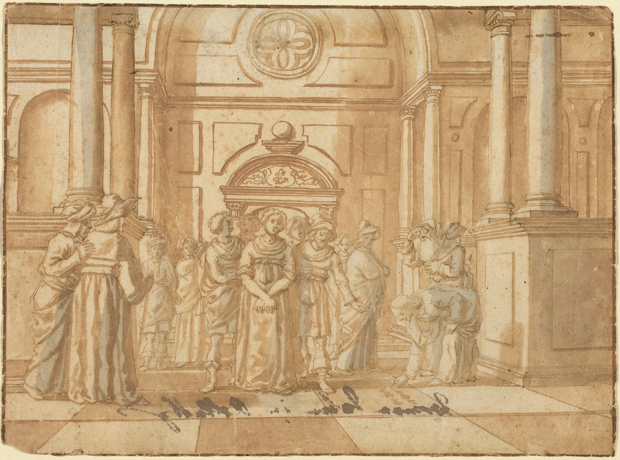 Christ and the Woman Taken in Adultery, detail