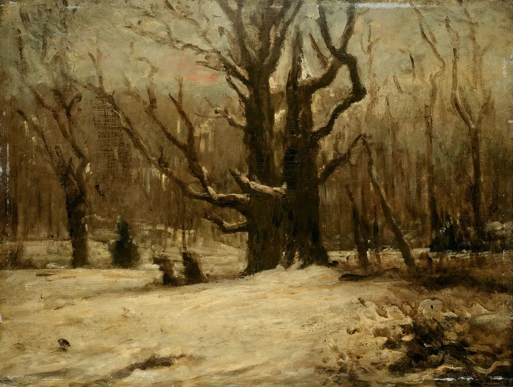 Winter Landscape, by Gustave Courbet, oil, 1850
