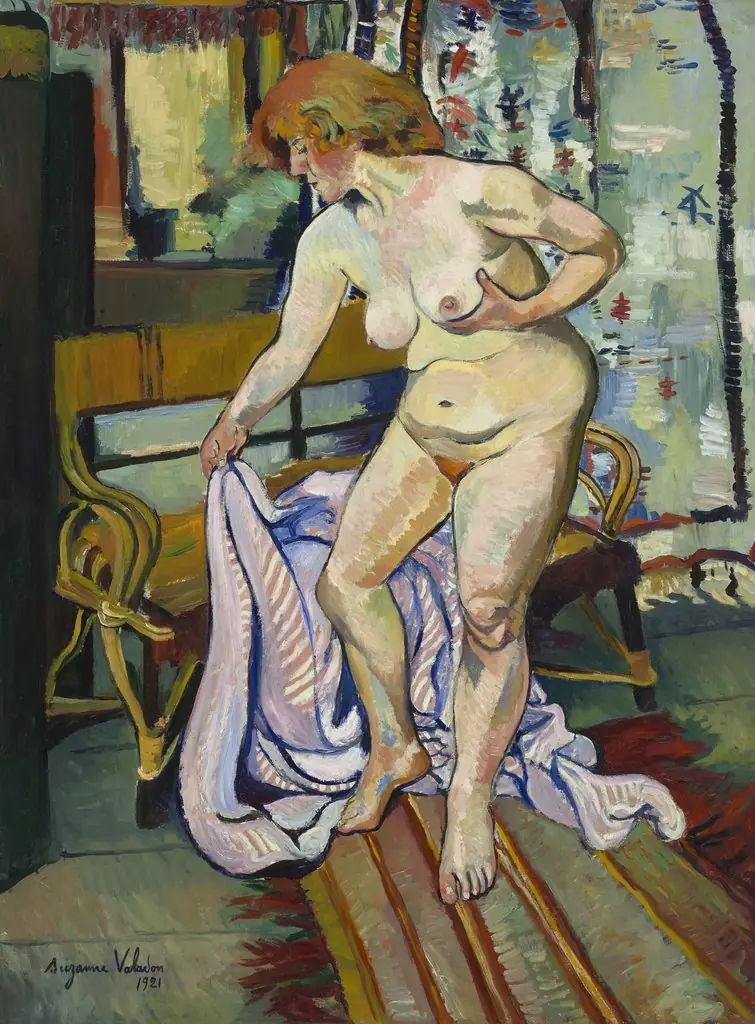 Nude with drapery, by Suzanne Valadon, oil, 1921