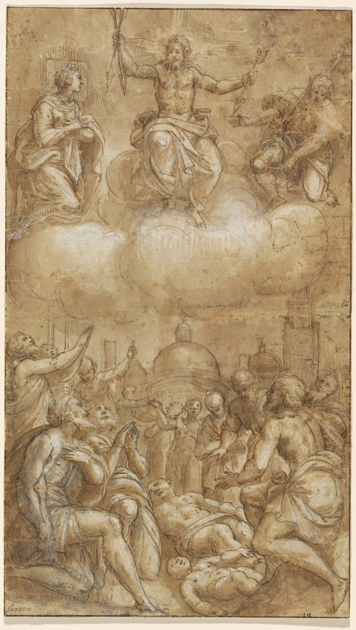 Plague Victims Pleading for Help from Christ, the Virgin, and Saint Roch, detail