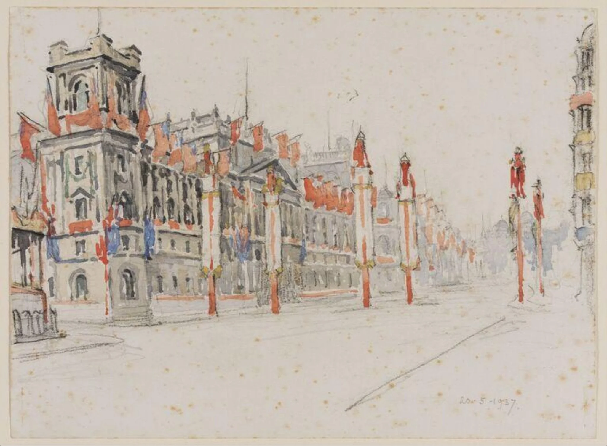 The Foriegn Office looking up Whitehall, detail