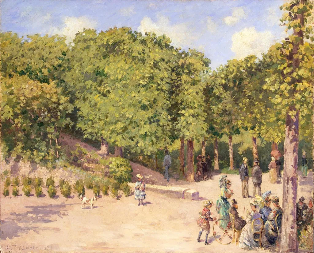 The Municipal Garden, Pontoise, by Camille Pissarro, oil, 1873