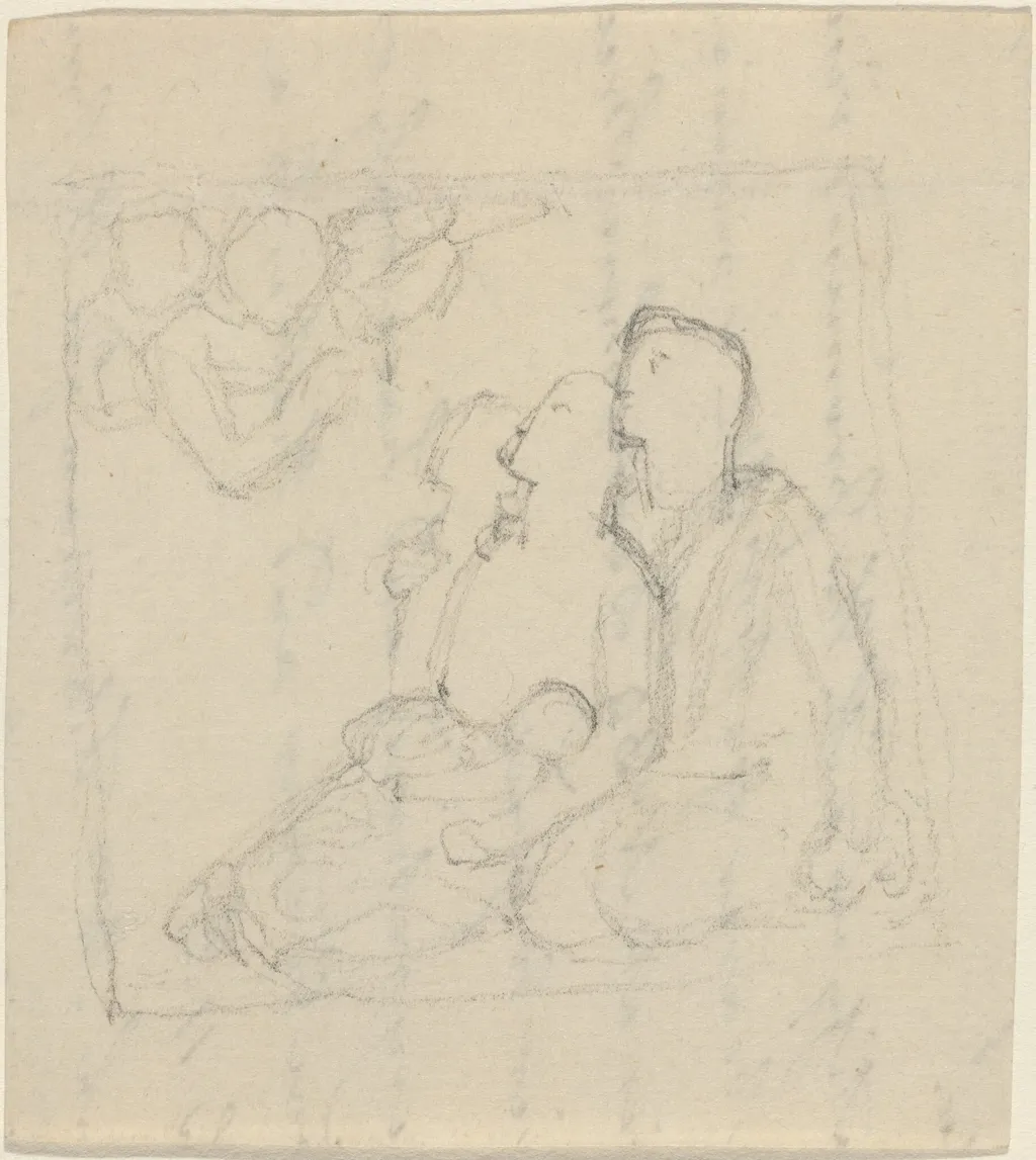 A Family Addressed by Angels, by John Flaxman, graphite, 1790