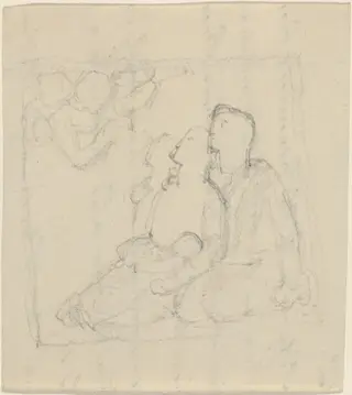 A Family Addressed by Angels, by John Flaxman, graphite, 1790