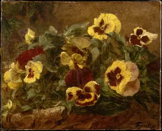 Pansies, by Henri Fantin-Latour, oil, 1903