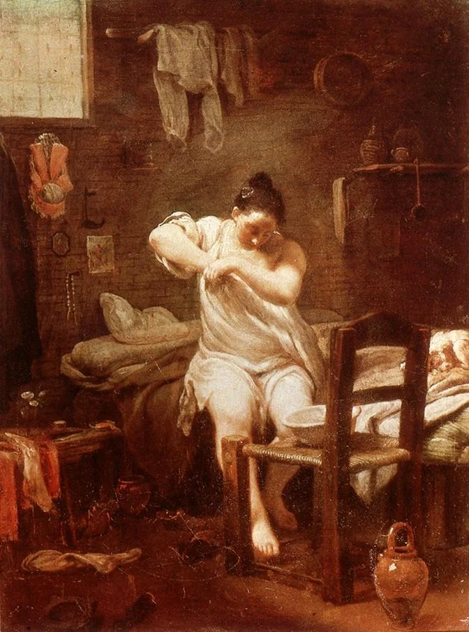 Woman Searching for Fleas, detail