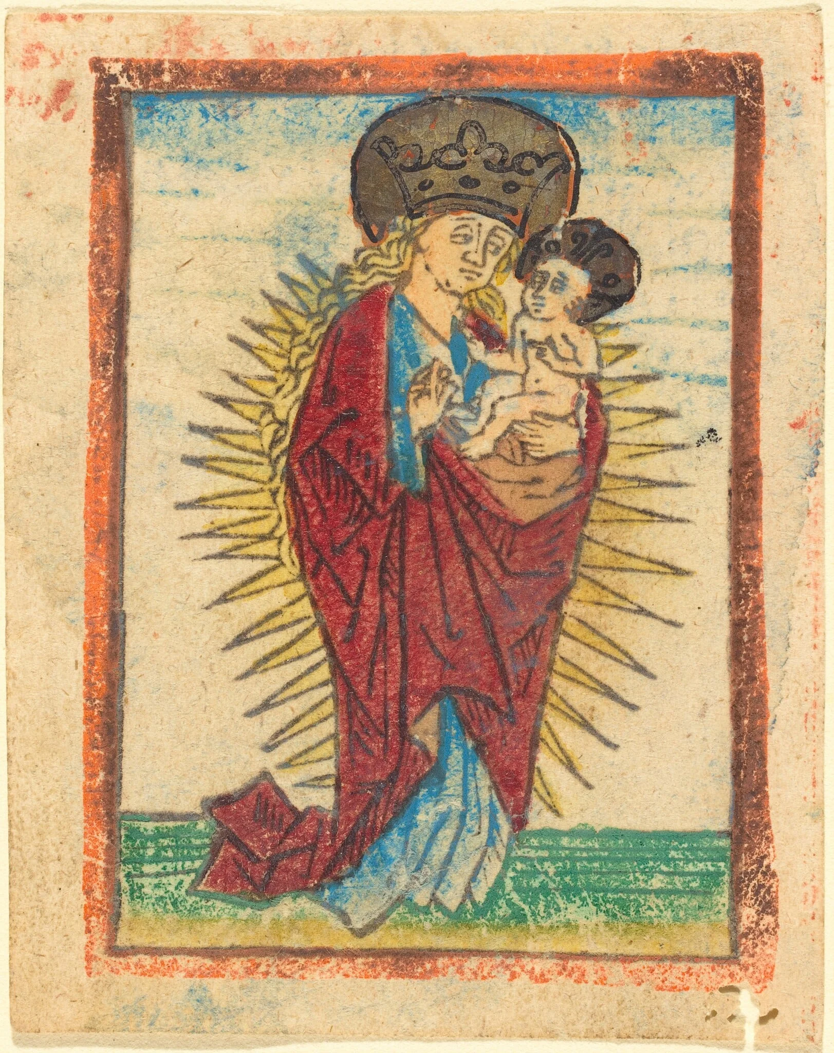 Madonna and Child in a Glory, detail