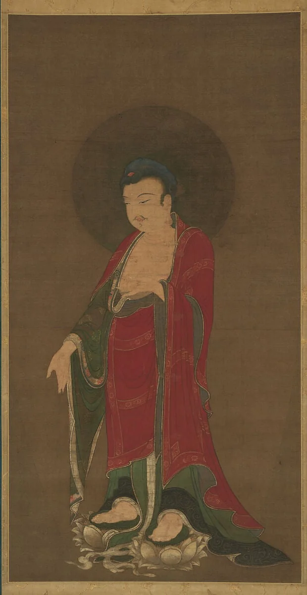 南宋 佚名 阿彌陀佛圖 軸|Buddha Amitabha Descending from His Pure Land, detail
